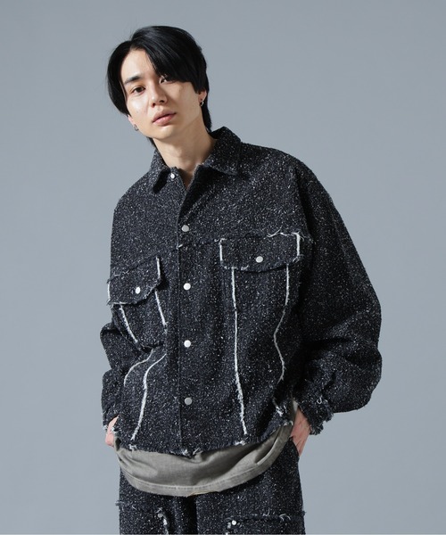 DANKE SCHON(ダンケシェーン)の「DankeSchon/ダンケシェーン/NEEDLEPUNCH DENIM 3RD JACKET(デニムジャケット・メンズ・ブラック/ブルー/ホワイト・L/M/S)」の13枚目の写真