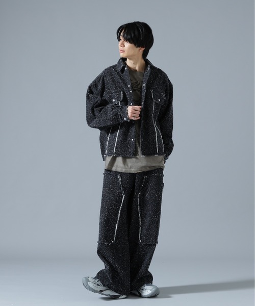DANKE SCHON(ダンケシェーン)の「DankeSchon/ダンケシェーン/NEEDLEPUNCH DENIM 3RD JACKET(デニムジャケット・メンズ・ブラック/ブルー/ホワイト・L/M/S)」の4枚目の写真