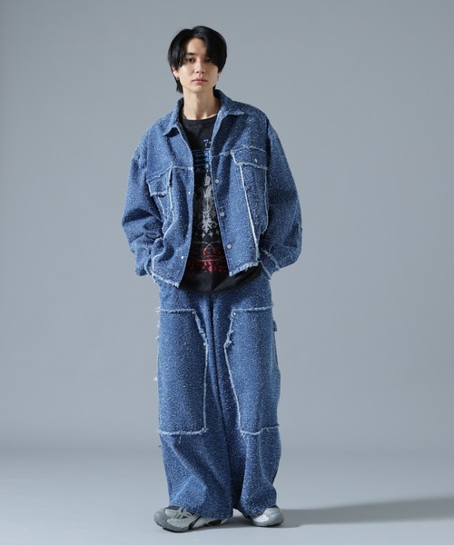 DANKE SCHON(ダンケシェーン)の「DankeSchon/ダンケシェーン/NEEDLEPUNCH DENIM 3RD JACKET(デニムジャケット・メンズ・ブラック/ブルー/ホワイト・L/M/S)」の8枚目の写真