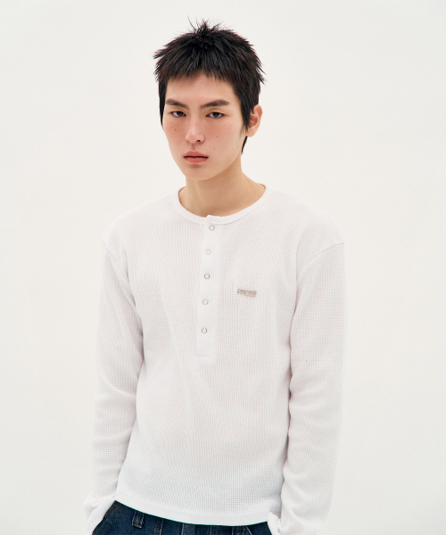 PROCESS(プロセス)の「Fine Jersey Henley - White(Tシャツ/カットソー・メンズ・ホワイト・FREE)」の1枚目の写真
