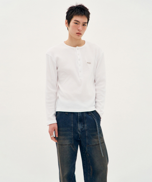 PROCESS(プロセス)の「Fine Jersey Henley - White(Tシャツ/カットソー・メンズ・ホワイト・FREE)」の2枚目の写真