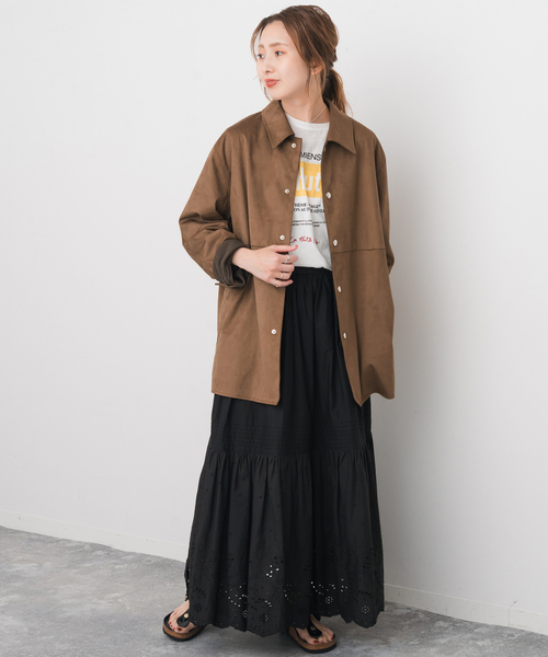 Spick & Span（スピックアンドスパン）の「《追加》フェイクスエードオープンカラージャケット（その他アウター・レディース・キャメル・38/36）」の2枚目の写真