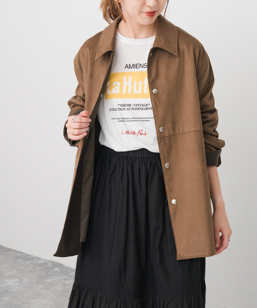 Spick & Span（スピックアンドスパン）の「《追加》フェイクスエードオープンカラージャケット（その他アウター・レディース・キャメル・38/36）」の4枚目の写真