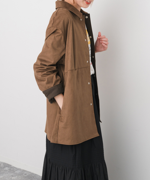 Spick & Span（スピックアンドスパン）の「《追加》フェイクスエードオープンカラージャケット（その他アウター・レディース・キャメル・38/36）」の5枚目の写真