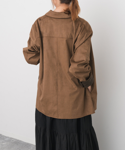 Spick & Span（スピックアンドスパン）の「《追加》フェイクスエードオープンカラージャケット（その他アウター・レディース・キャメル・38/36）」の6枚目の写真