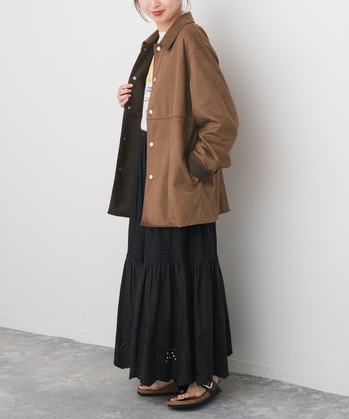 Spick & Span（スピックアンドスパン）の「《追加》フェイクスエードオープンカラージャケット（その他アウター・レディース・キャメル・38/36）」の9枚目の写真