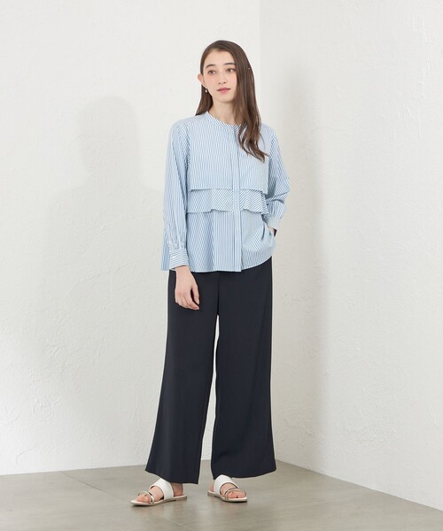 amaca（アマカ）の「リリーワルツ ワイドパンツ（その他パンツ・レディース・ダークネイビー/グリーン/グレー系その他/ベージュ・36/38/40）」の6枚目の写真