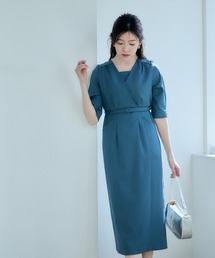 カシュクール風ナローワンピース