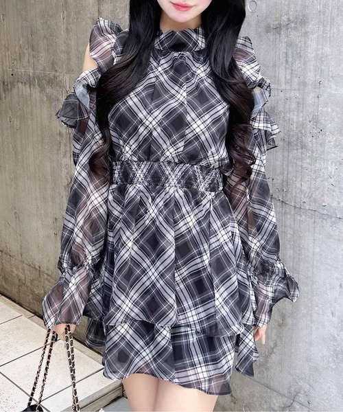 INGNI（イング）の「2Wayリボン肩あきフリルミニワンピース（ワンピース・レディース・ブラック系/ネイビー系2/ホワイト系その他3・M）」の11枚目の写真