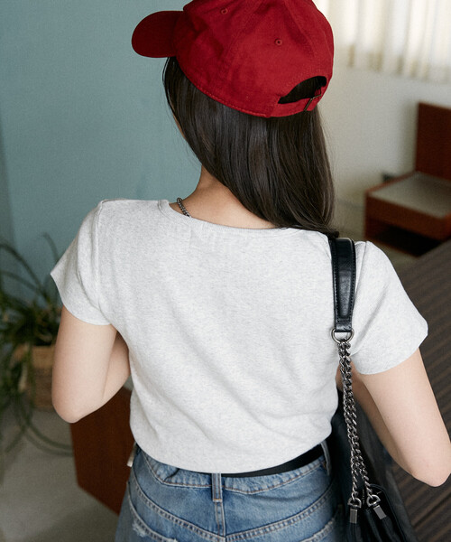 U.S. POLO ASSN.（ユーエスポロアッスン）の「U.S. POLO ASSN. × PUBLUX/ユーエスポロアッスン 別注 ヘンリーネック Tシャツ　限定展開（Tシャツ/カットソー・レディース・ブラック/ライトグレー/ネイビー・ﾌﾘ-）」の14枚目の写真