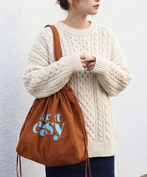 colleca la（コレカラ）の「［コンパクトにたためる］ロゴプリント巾着トートバッグ（トートバッグ）」