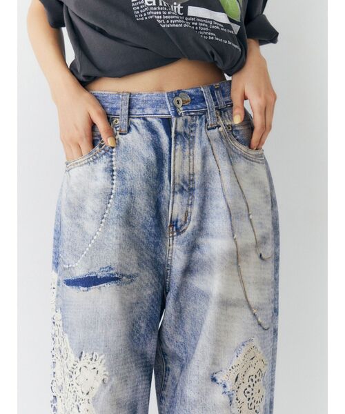 Ungrid（アングリッド）の「プリントデザインルーズデニム（デニムパンツ・レディース・ブルー・26inch/25inch/24inch）」の9枚目の写真