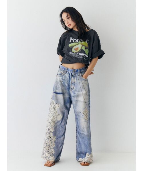 Ungrid（アングリッド）の「プリントデザインルーズデニム（デニムパンツ・レディース・ブルー・26inch/25inch/24inch）」の13枚目の写真