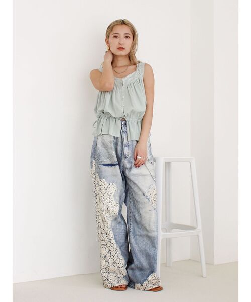 Ungrid（アングリッド）の「プリントデザインルーズデニム（デニムパンツ・レディース・ブルー・26inch/25inch/24inch）」の15枚目の写真