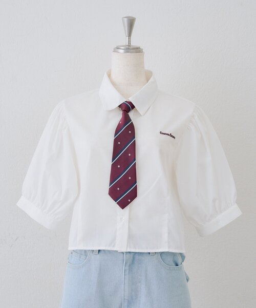 Another Branch olive des olive(アナザーブランチオリーブデオリーブ)の「【韓国っぽなプレッピーコーデが叶う!】スクールネクタイ付シャツ(シャツ/ブラウス・レディース・ブルー系その他/ホワイト系その他/オフホワイト・FREE)」の13枚目の写真