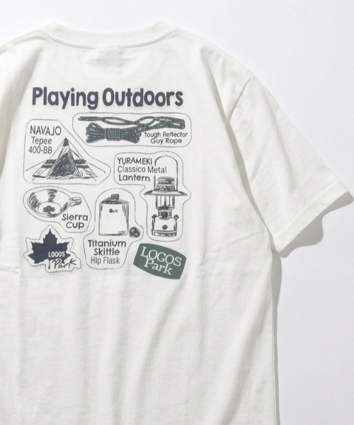 LOGOS(ロゴス)の「2026SS LOGOS/ロゴス 吸汗速乾 キャンプギア バックプリント 半袖Tシャツ レディース メンズ(Tシャツ/カットソー・メンズ・スミクロ/カーキ/ホワイト・LL/L/M)」の2枚目の写真