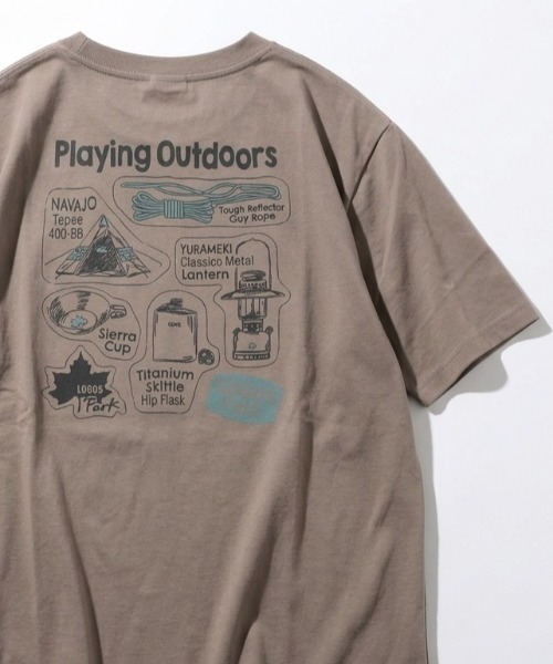 LOGOS(ロゴス)の「2026SS LOGOS/ロゴス 吸汗速乾 キャンプギア バックプリント 半袖Tシャツ レディース メンズ(Tシャツ/カットソー・メンズ・スミクロ/カーキ/ホワイト・LL/L/M)」の3枚目の写真