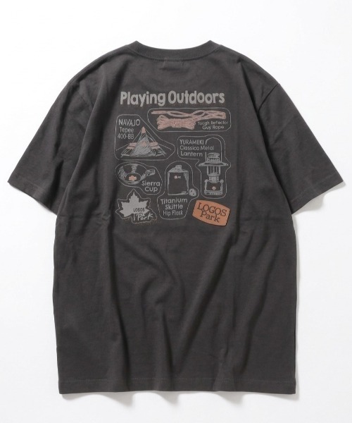 LOGOS(ロゴス)の「2026SS LOGOS/ロゴス 吸汗速乾 キャンプギア バックプリント 半袖Tシャツ レディース メンズ(Tシャツ/カットソー・メンズ・スミクロ/カーキ/ホワイト・LL/L/M)」の7枚目の写真