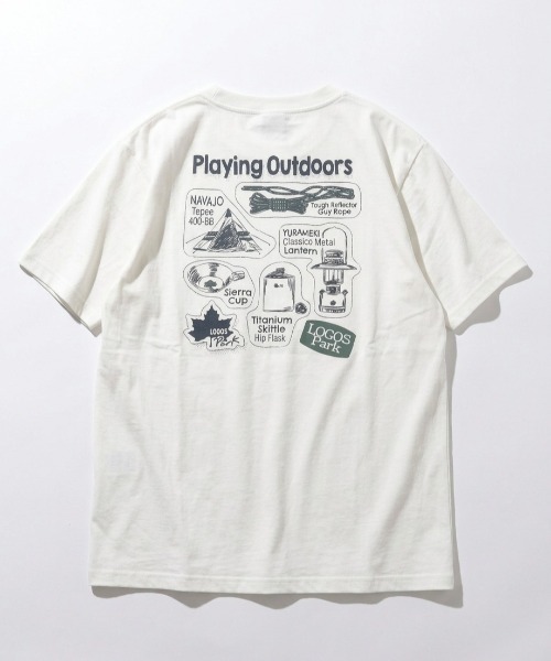 LOGOS(ロゴス)の「2026SS LOGOS/ロゴス 吸汗速乾 キャンプギア バックプリント 半袖Tシャツ レディース メンズ(Tシャツ/カットソー・メンズ・スミクロ/カーキ/ホワイト・LL/L/M)」の5枚目の写真