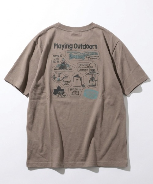 LOGOS(ロゴス)の「2026SS LOGOS/ロゴス 吸汗速乾 キャンプギア バックプリント 半袖Tシャツ レディース メンズ(Tシャツ/カットソー・メンズ・スミクロ/カーキ/ホワイト・LL/L/M)」の9枚目の写真