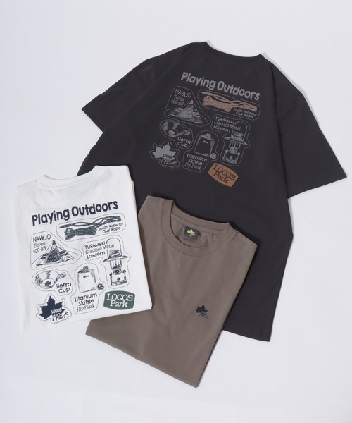 LOGOS(ロゴス)の「2026SS LOGOS/ロゴス 吸汗速乾 キャンプギア バックプリント 半袖Tシャツ レディース メンズ(Tシャツ/カットソー・メンズ・スミクロ/カーキ/ホワイト・LL/L/M)」の15枚目の写真