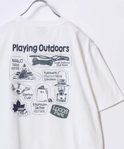 LOGOS(ロゴス)の「2026SS LOGOS/ロゴス 吸汗速乾 キャンプギア バックプリント 半袖Tシャツ レディース メンズ(Tシャツ/カットソー・メンズ・スミクロ/カーキ/ホワイト・LL/L/M)」の17枚目の写真