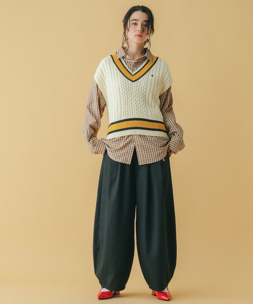 RAGEBLUE（レイジブルー）の「＜POLO BCS/ポロ・ビーシーエス＞別注/タックボリュームパンツ（スラックス・レディース・ブラック/ベージュ・FREE）」の12枚目の写真