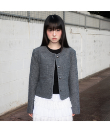 ROSEFRANTZ（ロゼフランツ）の「Classic Button Crop Tweed Jacket [Charcoal]（その他アウター）」