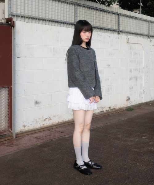 ROSEFRANTZ（ロゼフランツ）の「Classic Button Crop Tweed Jacket [Charcoal]（その他アウター・レディース・ダークグレー・OS）」の3枚目の写真