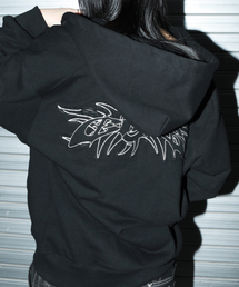 CRIGUN（クリガン）の「TRIBAL APPLIQUE ZIP-UP HOODIE BLACK（パーカー）」