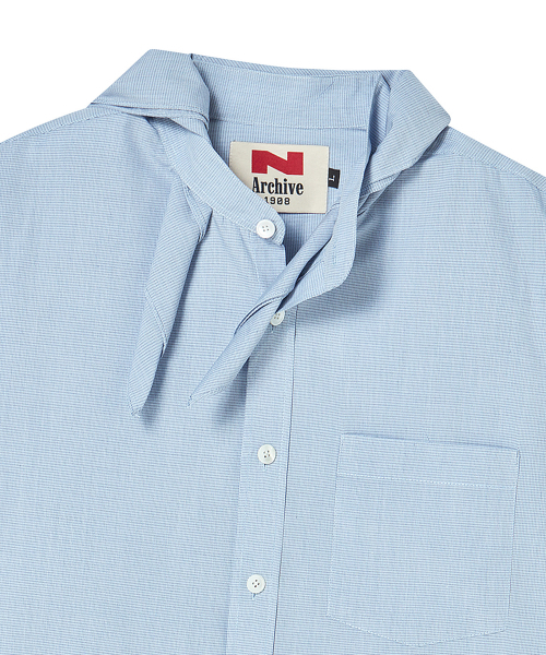 Beyond Closet（-）の「[コレクションライン] スカーフディテールラウンドシャツブルー（シャツ/ブラウス・メンズ・その他・LARGE/MEDIUM）」の8枚目の写真
