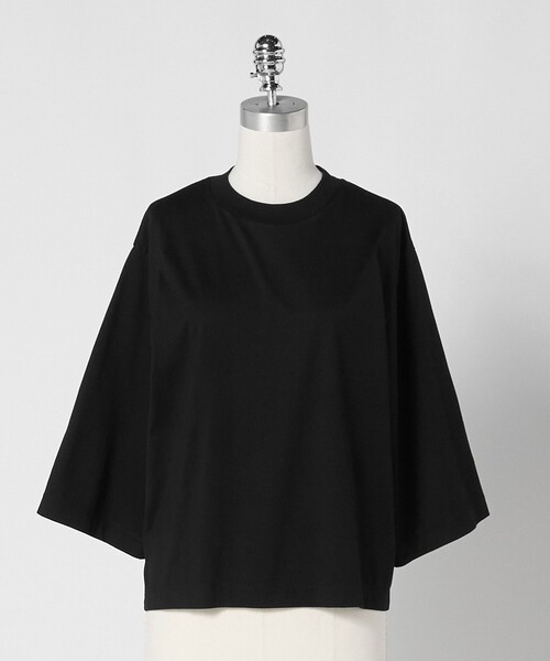 LOEFF（ロエフ）の「＜LOEFF＞スビンコットン ボックス Tシャツ（Tシャツ/カットソー・レディース・ホワイト/ブラック/パープル・FREE）」の3枚目の写真