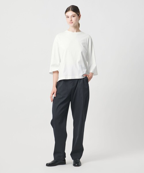 LOEFF（ロエフ）の「＜LOEFF＞スビンコットン ボックス Tシャツ（Tシャツ/カットソー・レディース・ホワイト/ブラック/パープル・FREE）」の7枚目の写真