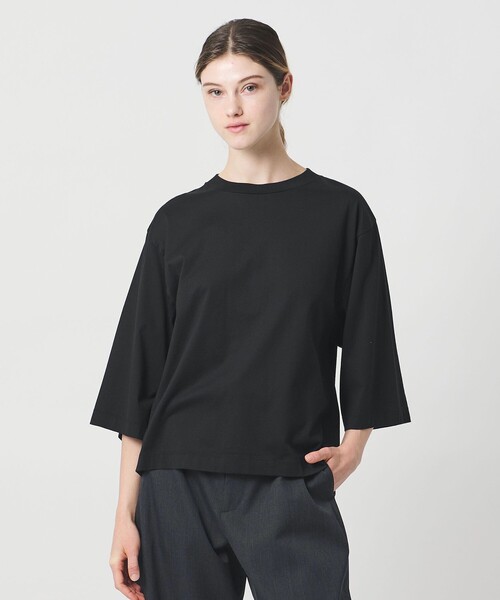 LOEFF（ロエフ）の「＜LOEFF＞スビンコットン ボックス Tシャツ（Tシャツ/カットソー・レディース・ホワイト/ブラック/パープル・FREE）」の8枚目の写真