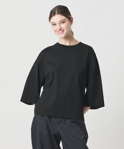 LOEFF（ロエフ）の「＜LOEFF＞スビンコットン ボックス Tシャツ（Tシャツ/カットソー・レディース・ホワイト/ブラック/パープル・FREE）」の10枚目の写真