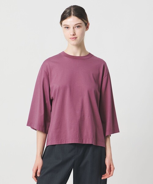 LOEFF（ロエフ）の「＜LOEFF＞スビンコットン ボックス Tシャツ（Tシャツ/カットソー・レディース・ホワイト/ブラック/パープル・FREE）」の12枚目の写真