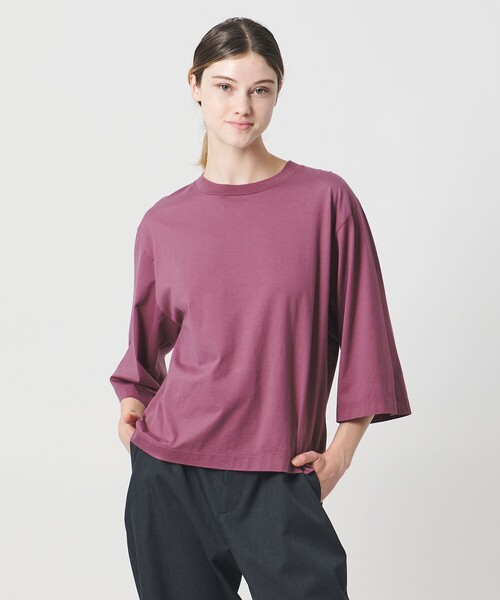 LOEFF（ロエフ）の「＜LOEFF＞スビンコットン ボックス Tシャツ（Tシャツ/カットソー・レディース・ホワイト/ブラック/パープル・FREE）」の14枚目の写真