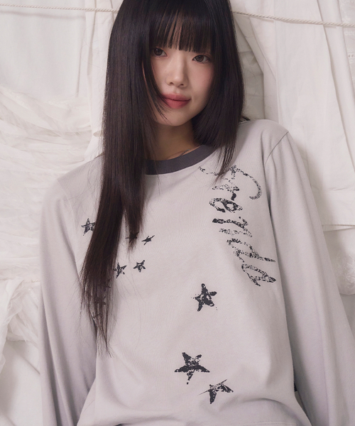 PRENDA（プレンダ）の「CRACK STAR LOGO LONG SLEEVE GRAY（Tシャツ/カットソー・レディース・その他・F）」の2枚目の写真