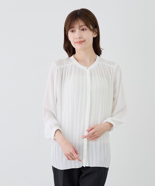 Jayro(ジャイロ)の「前後2WAYプリーツブラウス(シャツ/ブラウス・レディース・ネイビー/ホワイト/ボルドー・M)」の15枚目の写真