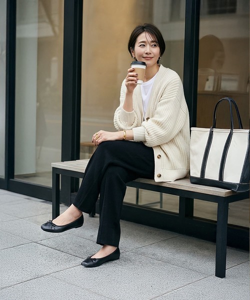 STYLE DELI(スタイルデリ)の「【DELI by】なめらかニットワイドパンツ(その他パンツ・レディース・ダークブラウン/ブラック・FREE)」の3枚目の写真