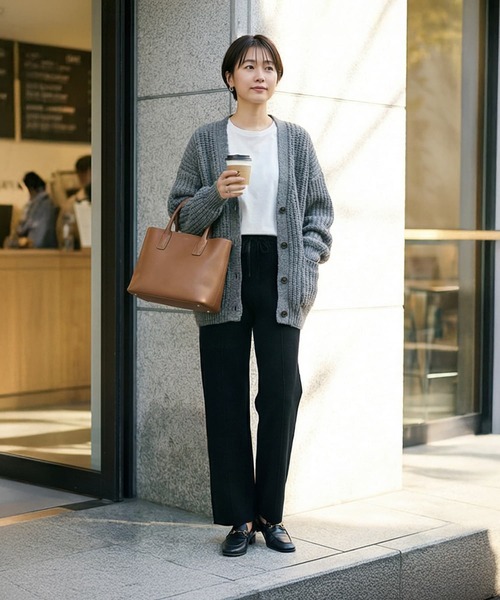 STYLE DELI(スタイルデリ)の「【DELI by】なめらかニットワイドパンツ(その他パンツ・レディース・ダークブラウン/ブラック・FREE)」の6枚目の写真
