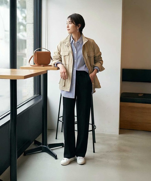 STYLE DELI(スタイルデリ)の「【DELI by】なめらかニットワイドパンツ(その他パンツ・レディース・ダークブラウン/ブラック・FREE)」の4枚目の写真
