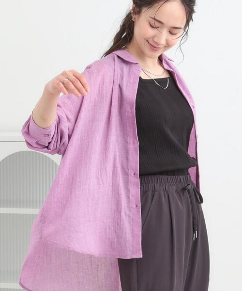 SHOO・LA・RUE（シューラルー）の「【体型カバー】ふんわり質感 やわらかこなれシアーシャツ（シャツ/ブラウス・レディース・イエロー系その他/ブラウン系/ブラック/ブルー/ピンク系/ライトオレンジ系・00）」の15枚目の写真