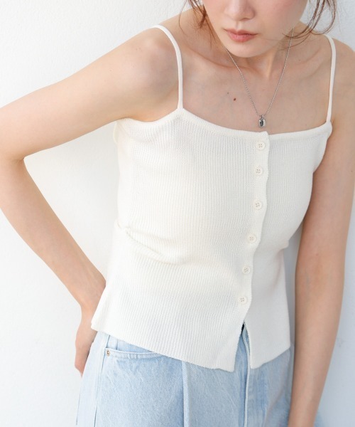 Bab(バブ)の「麻タッチニットキャミトップス(キャミソール・レディース・オフホワイト・MEDIUM)」の10枚目の写真