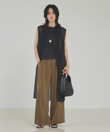 qualite | ソフトオーガンジーロングブラウス/春服/夏服/オフィスカジュアル/レイヤード/ワンピース(シャツ/ブラウス)