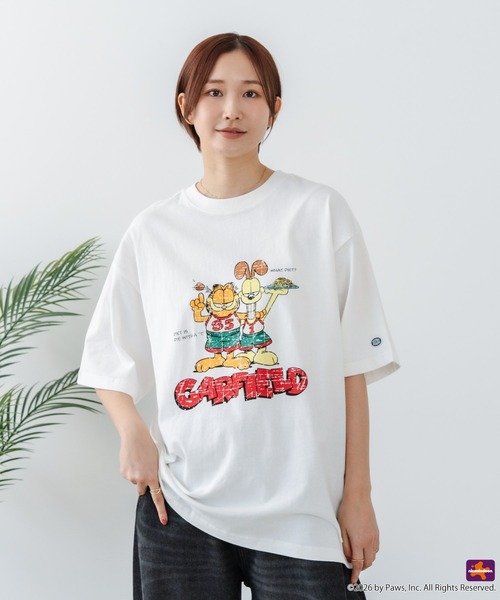 DISCUS(ディスカス)の「【DISCUS/ディスカス】【選べる丈感・ガーフィールド】DISCUS×GARFIELD コラボTシャツ クロップド短丈・ルーズシルエット(Tシャツ/カットソー・レディース・ブラック系その他/ホワイト系その他2/ブラック系その他2/ホワイト系その他・LARGE/MEDIUM)」の17枚目の写真