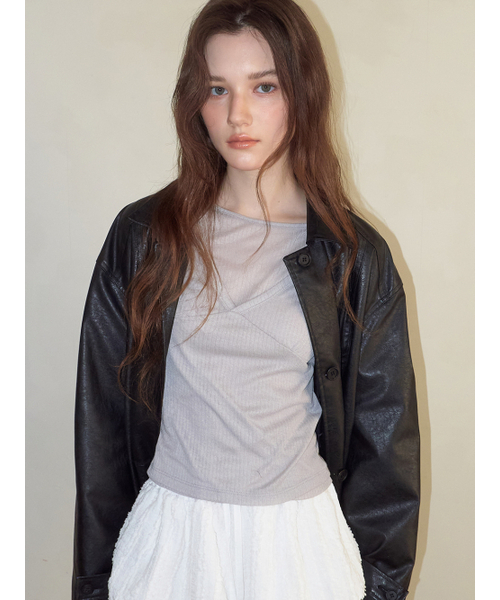 ETMON（エトモン）の「Ribbed Layered T-Shirt SET, Light Grey（Tシャツ/カットソー・レディース・その他・F）」の4枚目の写真