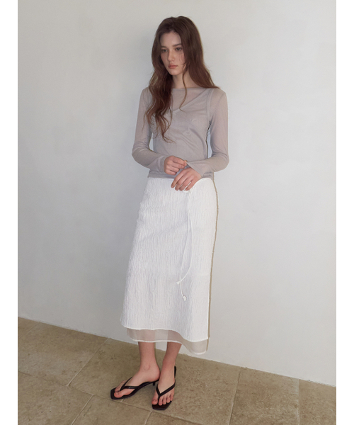 ETMON（エトモン）の「Ribbed Layered T-Shirt SET, Light Grey（Tシャツ/カットソー・レディース・その他・F）」の6枚目の写真