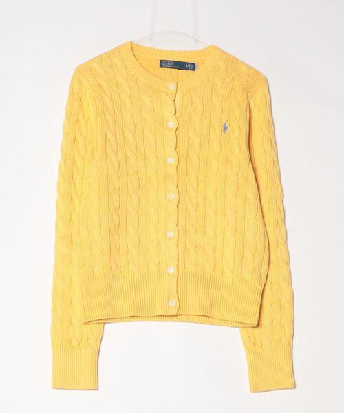 POLO RALPH LAUREN(ポロ ラルフ ローレン)の「ケーブルニット コットン クルーネック カーディガン(カーディガン/ボレロ・レディース・イエロー・S/XS/M/L)」の6枚目の写真