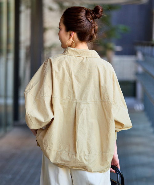 B.C STOCK(ベーセーストック)の「ウォッシャブル / 襟付きシャツブルゾン(シャツ/ブラウス・レディース・ピンク系その他/カーキ/ベージュ・FREE)」の10枚目の写真